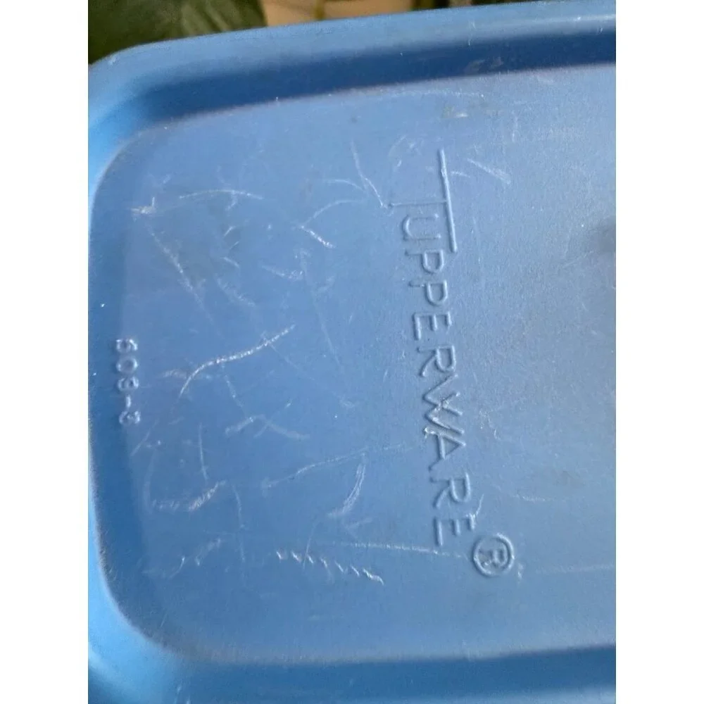 Vintage Tupperware blue lid